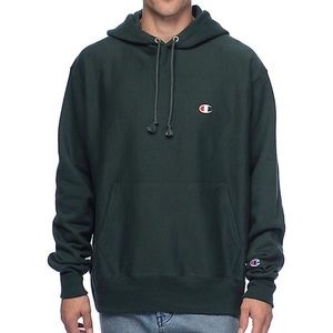 CHAMPION ☆ Forest Green Reverse Weave Hoodie